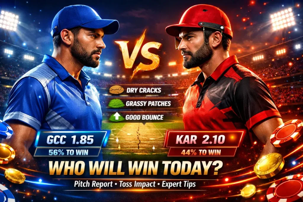 GCC vs KAR: Who Will Win Today? Pitch Conditions & Expert Prediction