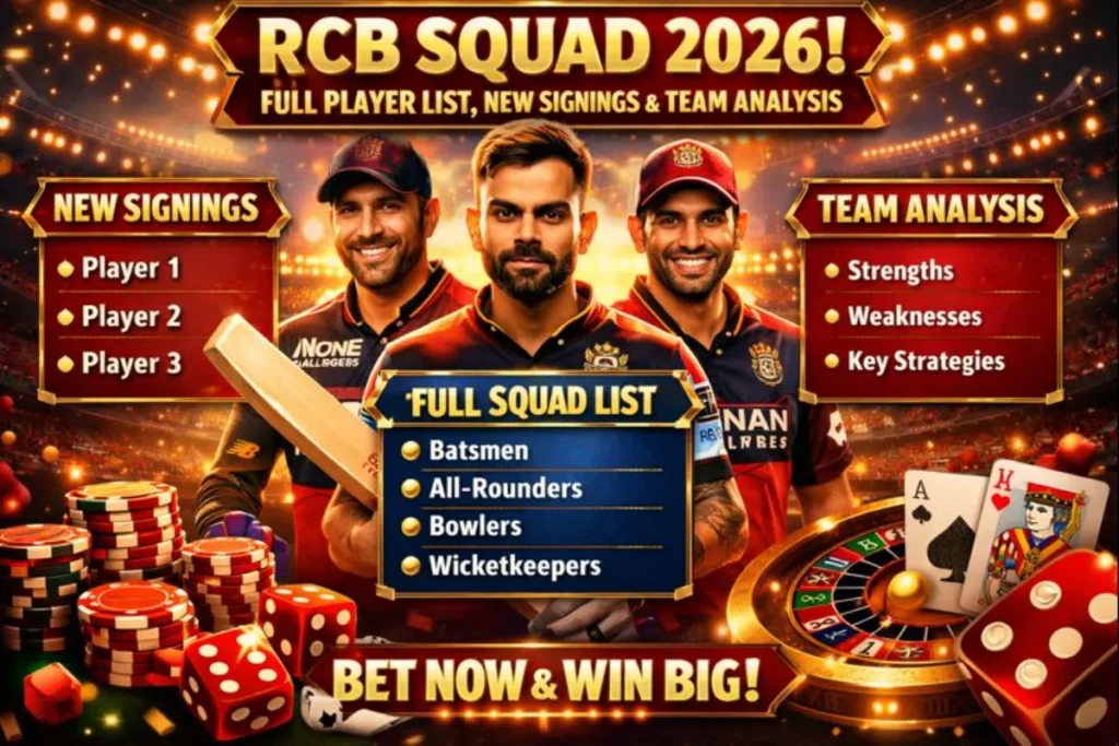 RCB Squad 2026: Full Player List, New Signings, and Team Analysis