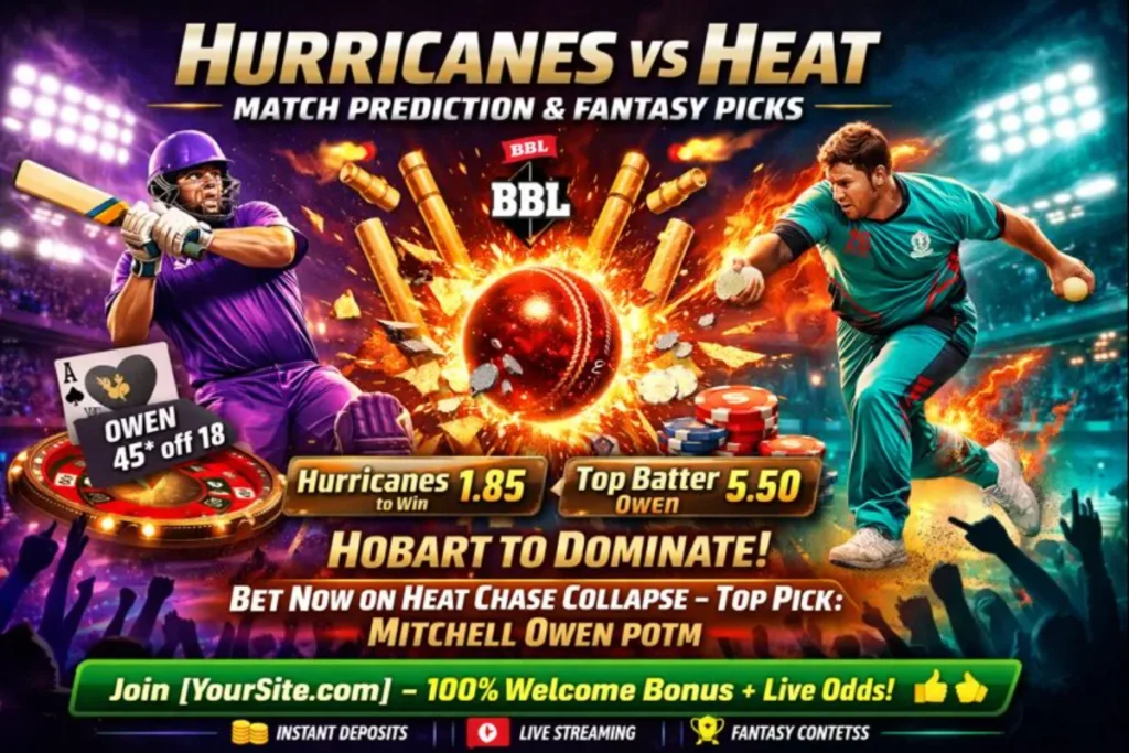 Hobart Hurricanes vs Brisbane Heat Match Prediction & Fantasy Picks