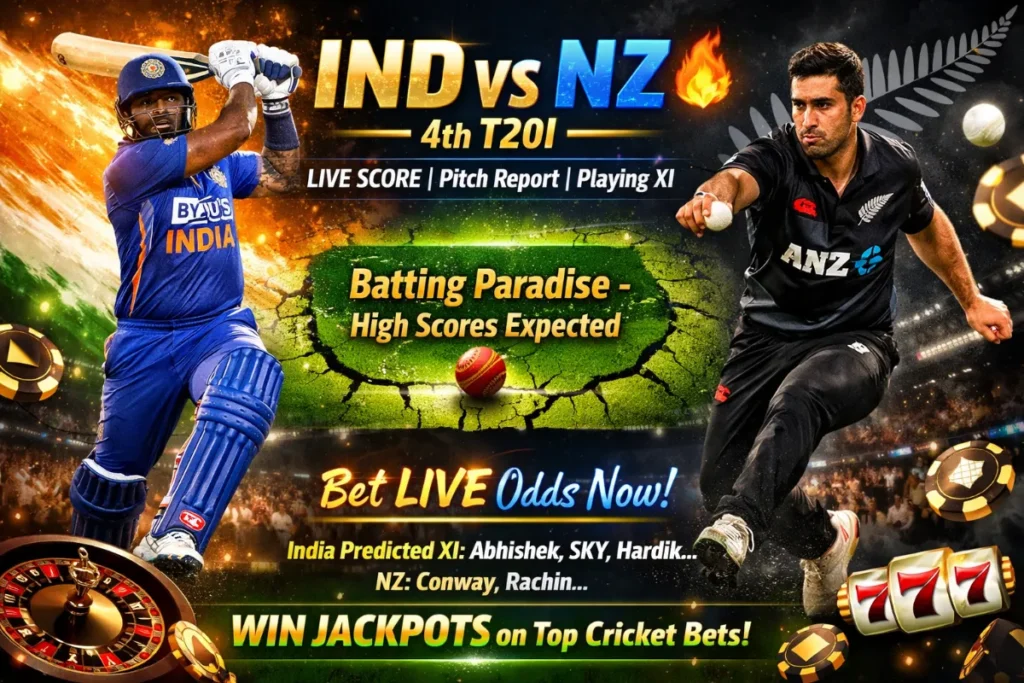 India vs New Zealand (4th T20I) Live Score, Pitch Report & Playing XI