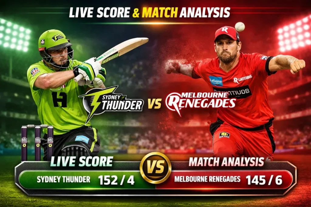 Sydney Thunder vs Melbourne Renegades Live Score, Match Analysis