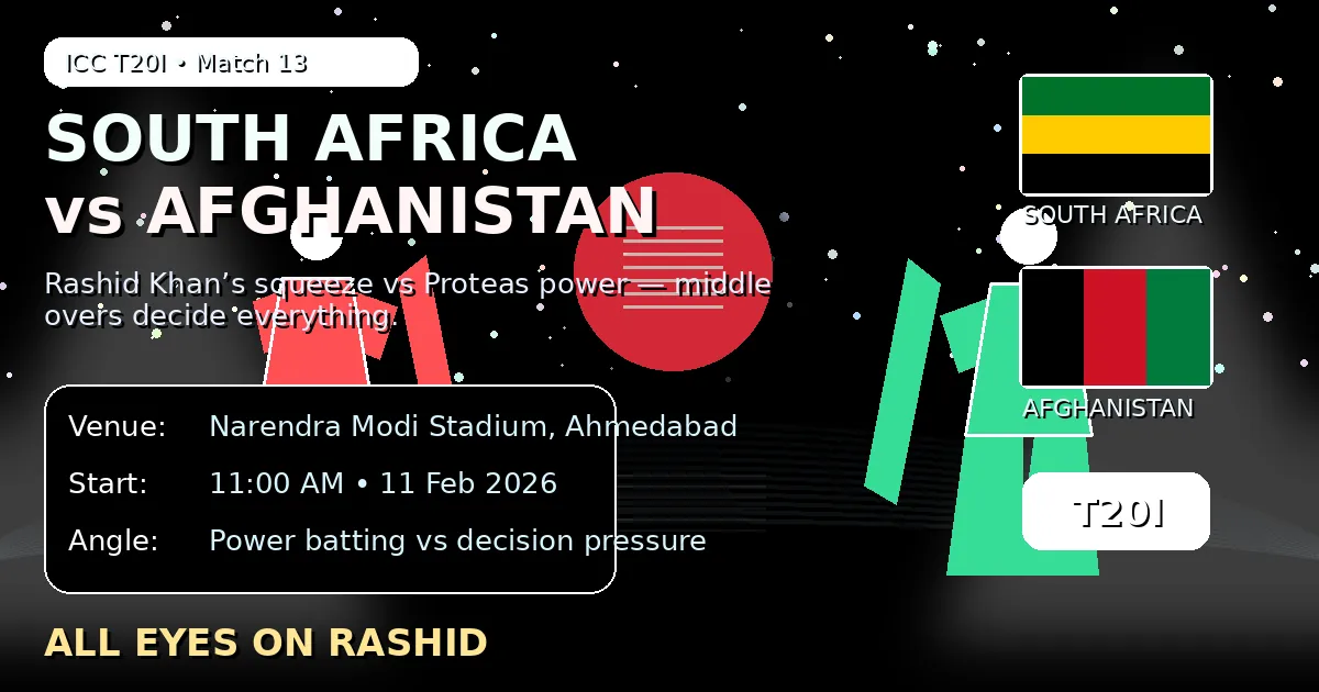 South Africa vs Afghanistan T20I: All Eyes on Rashid Khan in Ahmedabad